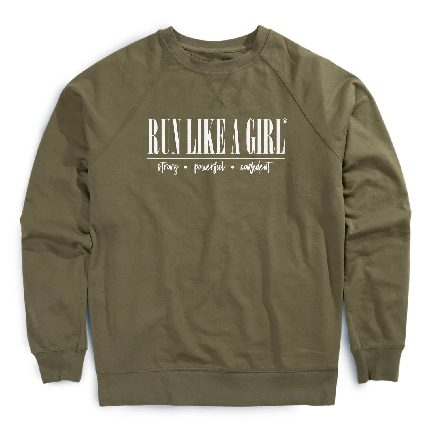 Running Raglan Crew Neck Pullover - Run Like A Girl? Active Apparel Team Edge