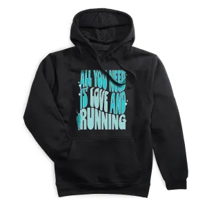 Statement Fleece Hoodie - All You Need is Love and Running FlatlockStitching