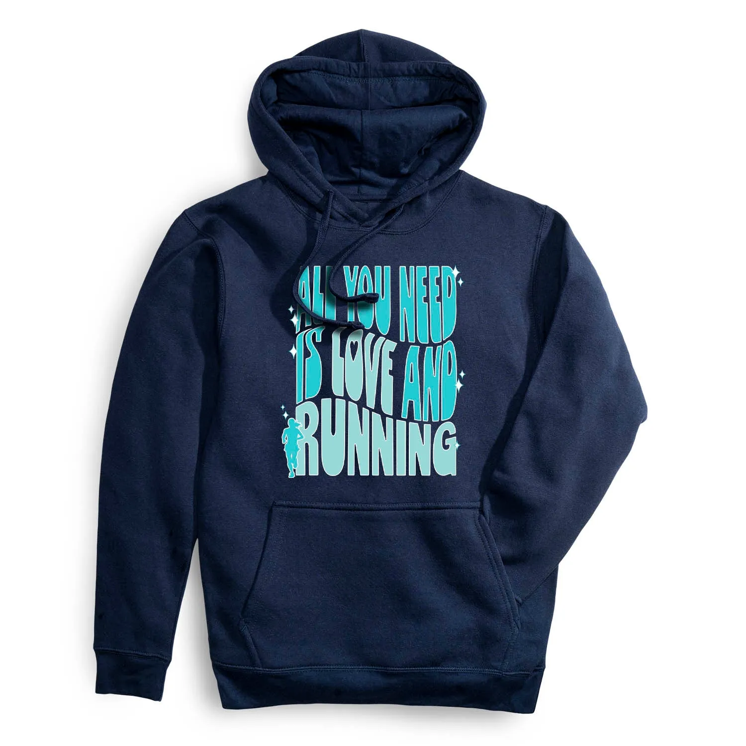 Statement Fleece Hoodie - All You Need is Love and Running Run Ready Cozy Sweatshirt