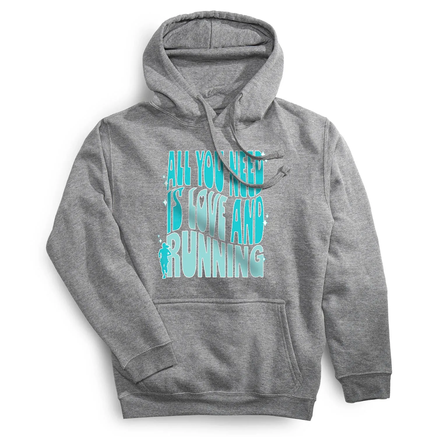 Compact Packable Design Business Outfit Statement Fleece Hoodie - All You Need is Love and Running