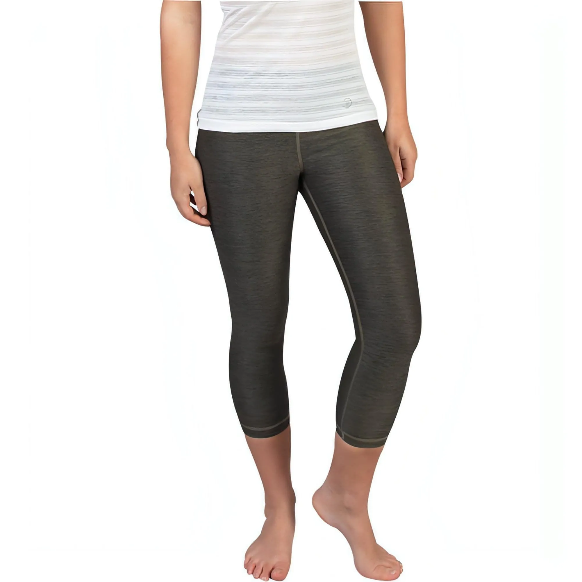 OgiYogi Reversible Womens 3/4 Capri Training Tights - Green Ultra Light Cycling Trip Travel Enthusiast Flexible Wear