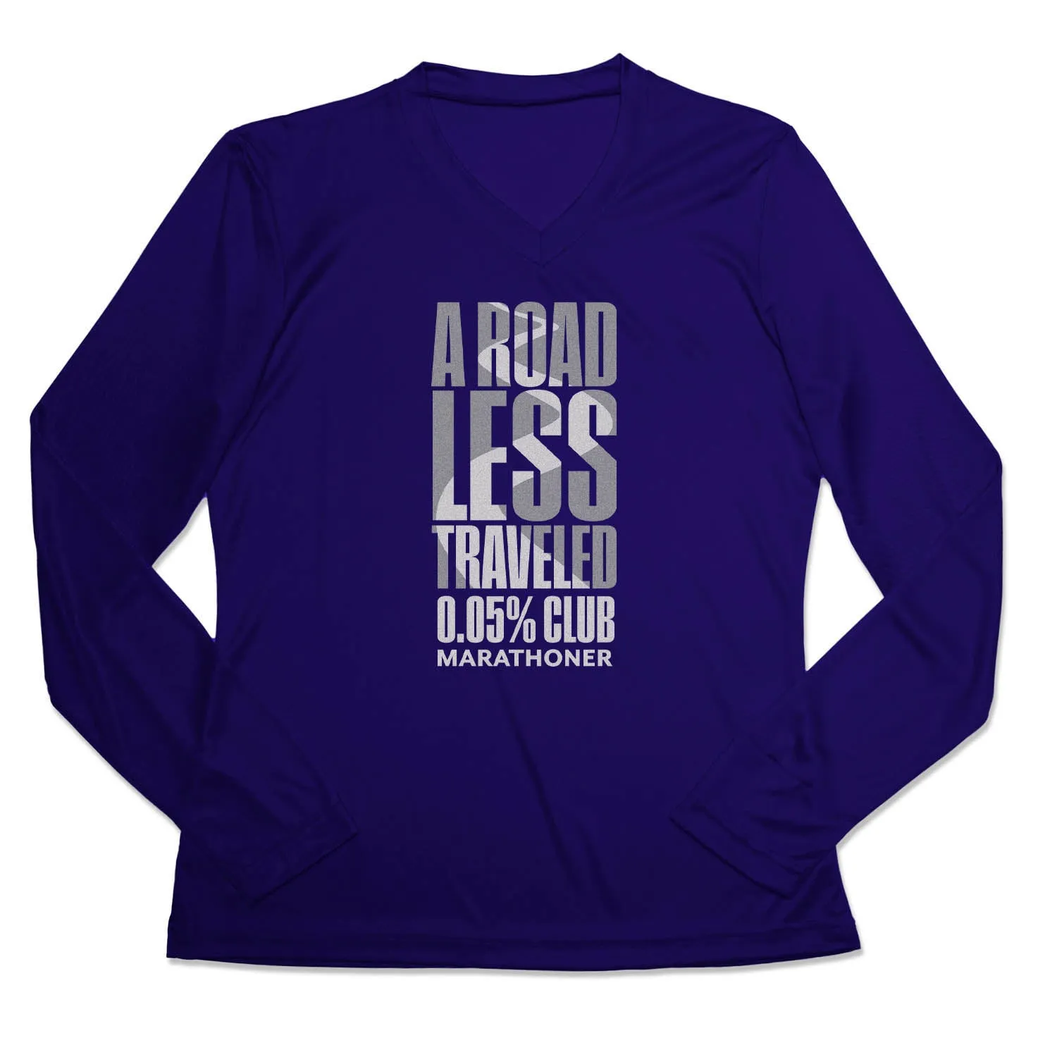 Women's Long Sleeve Tech Tee - A Road Less Traveled - Marathoner Relaxing Fit