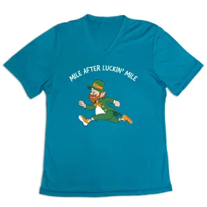 Women's Short Sleeve Tech Tee - Mile After Luckin Mile High-Quality Fabric Essential Piece