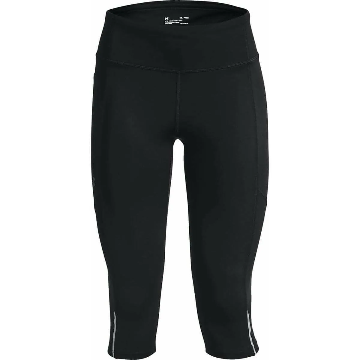 Rib Knit Beginner Level Move Free Under Armour Fly Fast 3.0 Speed Womens 3/4 Capri Running Tights - Black