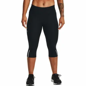 Under Armour Fly Fast 3.0 Speed Womens 3/4 Capri Running Tights - Black Trend Seeker Ultra Light Flexible Waist