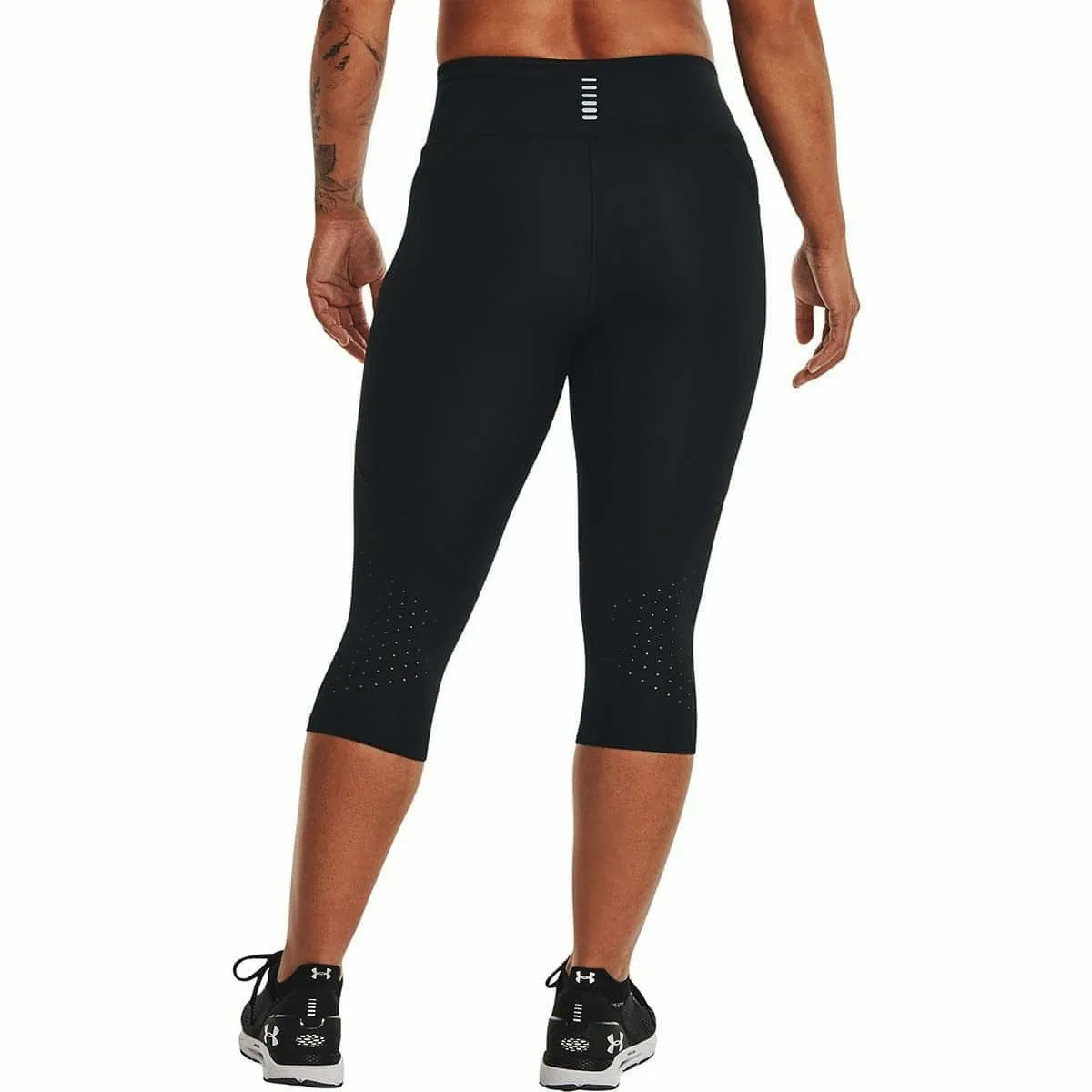 Anti Odor Evening Walk Ultra Light Fitness Training Under Armour Fly Fast 3.0 Speed Womens 3/4 Capri Running Tights - Black