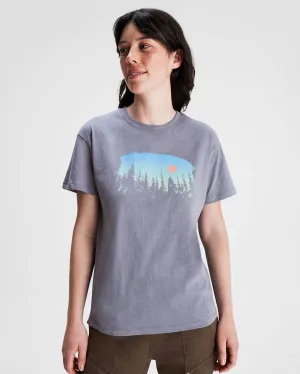 Women's Tree Line Organic Cotton T-shirt - Dark Haze Leisure Wear Odor-resistant