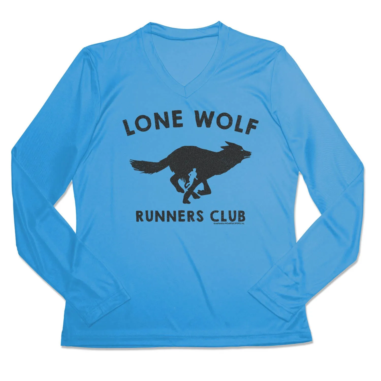 Women's Long Sleeve Tech Tee - Run Club Lone Wolf Fashionable Wear