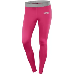 TCA Pro Performance Endurance Womens Long Running Tights - Pink Moisture Wicking All Ages Sport Flex