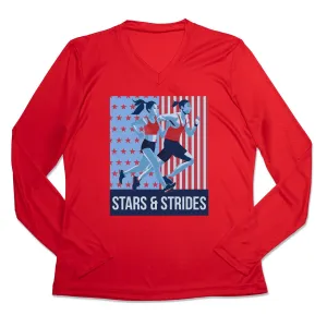Women's Long Sleeve Tech Tee - Stars and Strides Relaxed Comfort Look