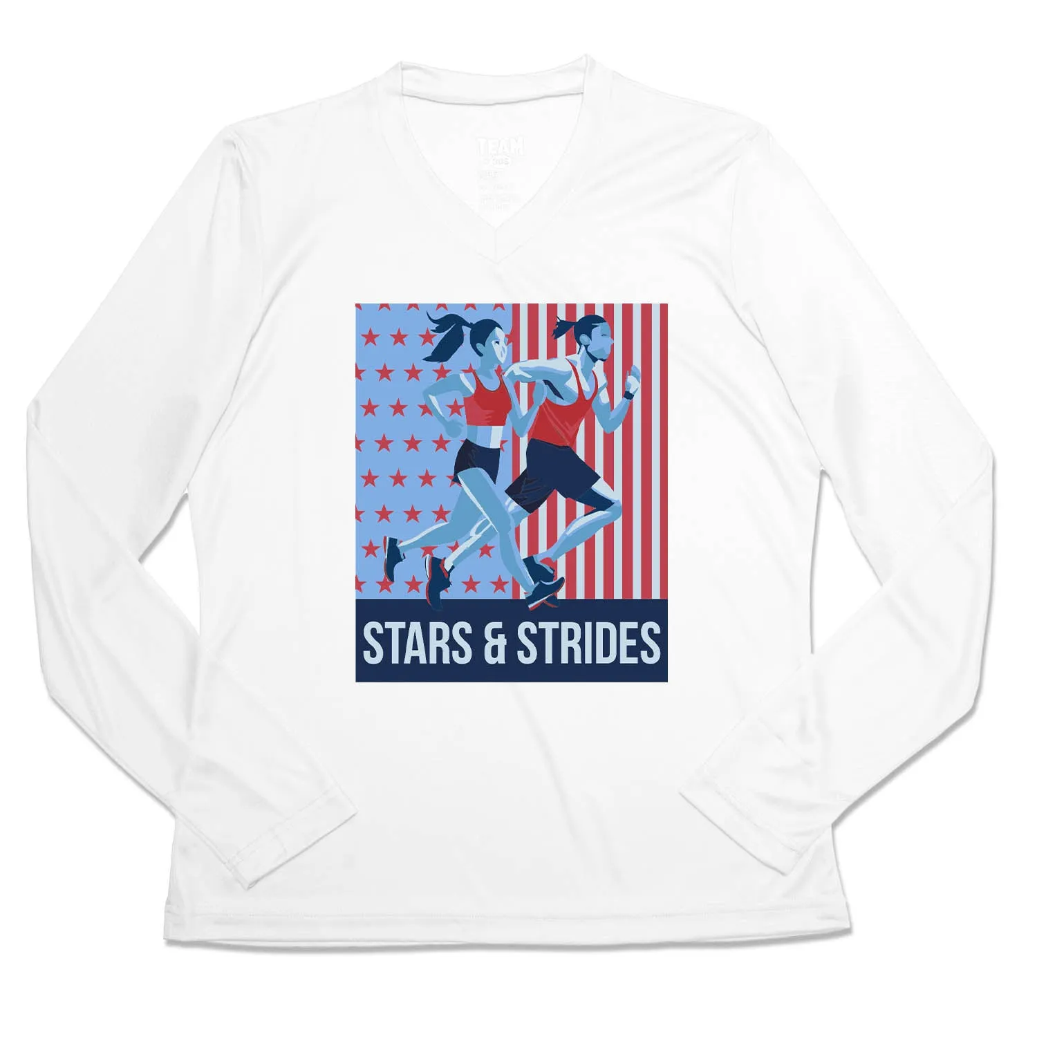 Low Profile Silhouette Women's Long Sleeve Tech Tee - Stars and Strides