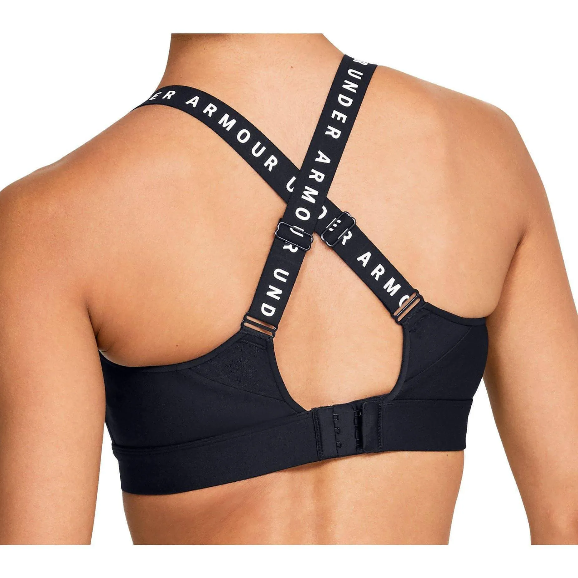 Wide straps seams Embroidered edges Under Armour Infinity High Womens Sports Bra - Black