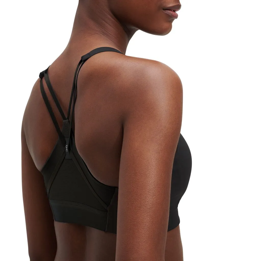 Striped activewear Shoulder support On  Women's Active Bra Black