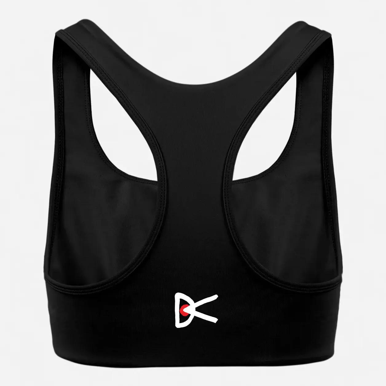 Women's Twin Layer Medium Support Bra Black Cross Strap Support