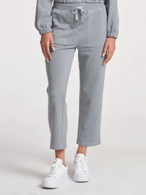 Rib Inset Ankle Pant Athletic Leggings Capri Sweat Control Capri