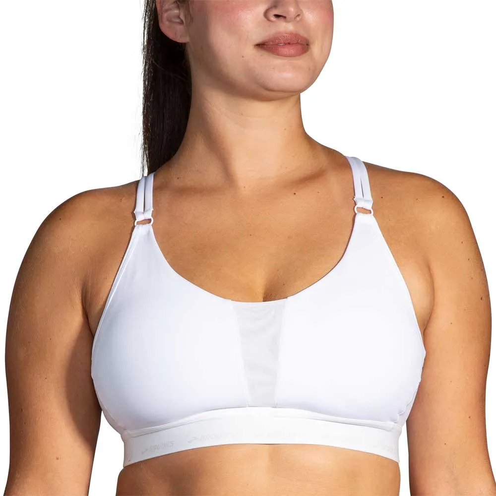 Women's  Plunge Sports Bra 3.0 - White Flexible Band Non-Restrictive Support