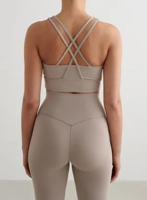 Body Hugging Contour Ribbed cuffs seams Dark Clay Sense Sports Bra