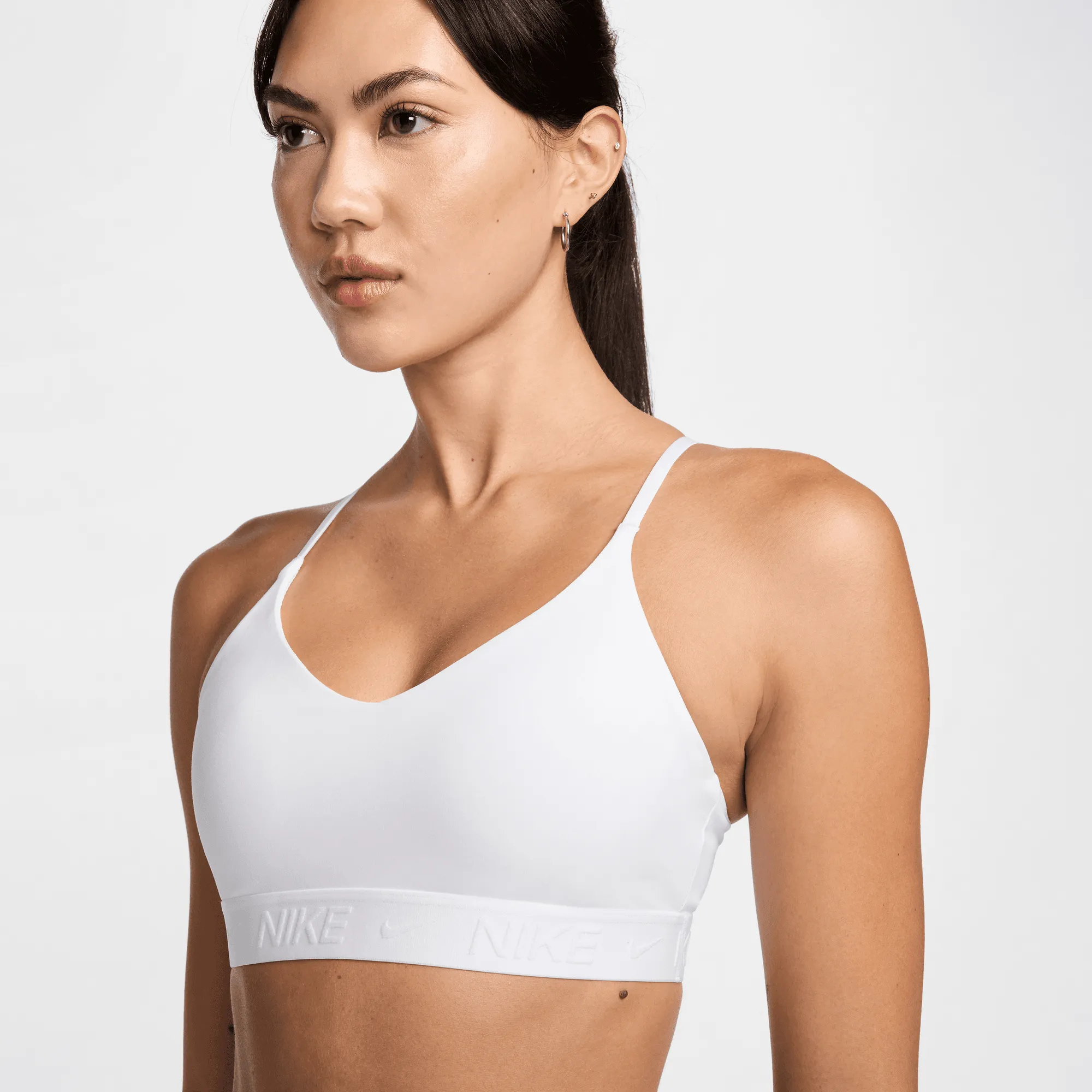 Runners of all levels Mix and match seams Women's Indy Light Support Padded Adjustable Sports Bra (100 - White/Stone Mauve)
