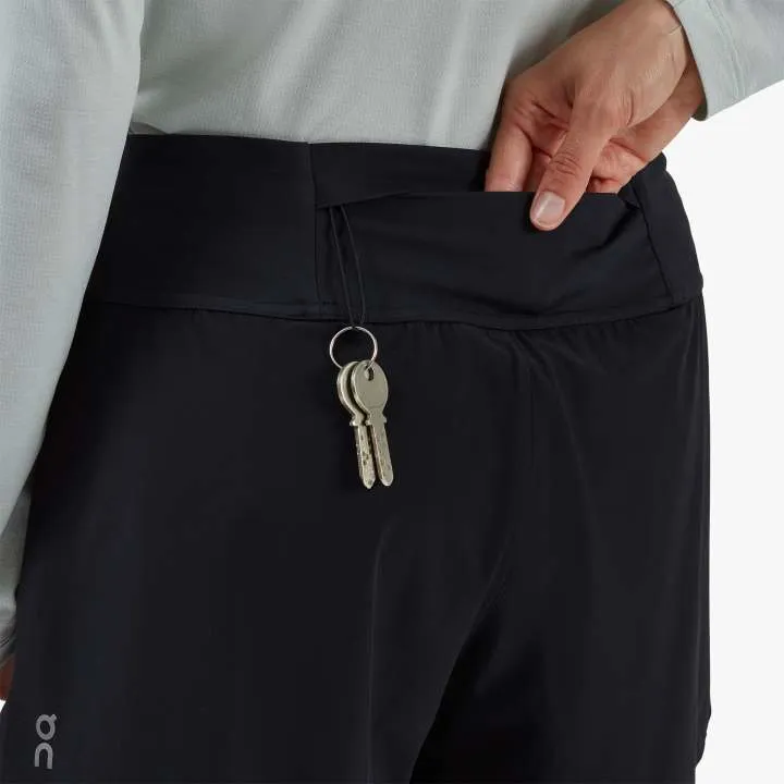 On Women's Running Shorts Black ShrinkResistant
