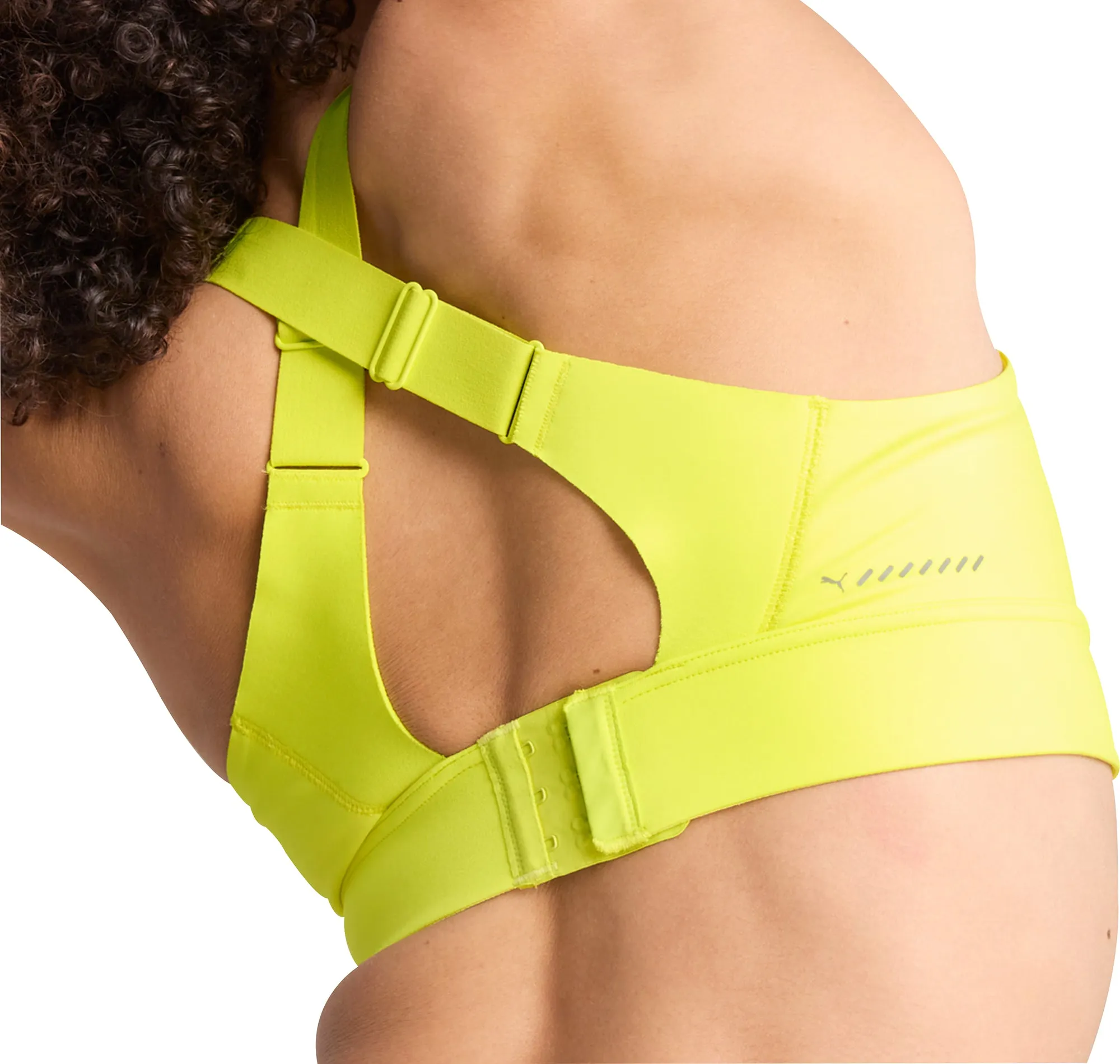 synthetic materials Loose fit seams Puma PWRbreathe Womens Running Sports Bra - Yellow