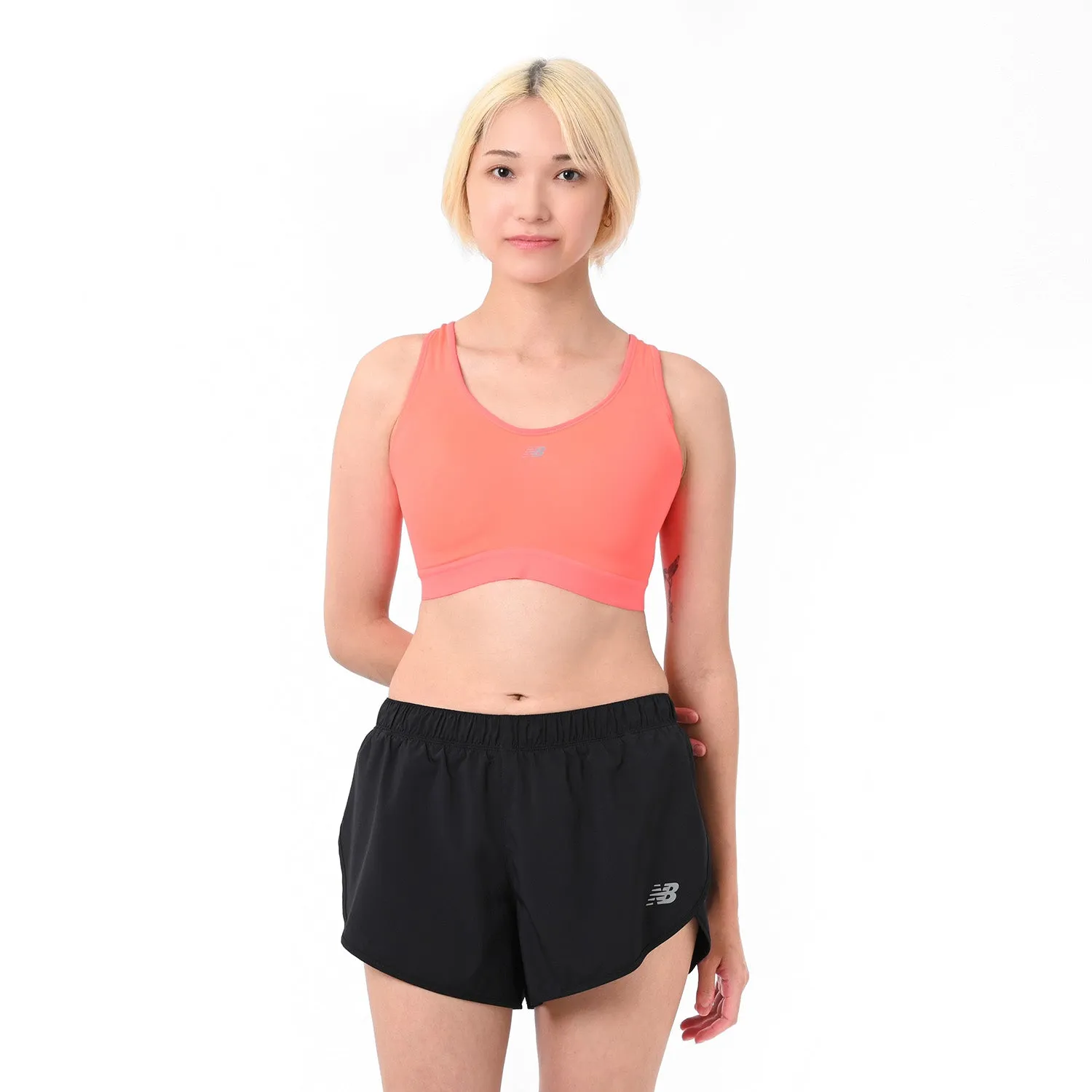 ESSENTIAL RUN BRA - RED Nylon workout gear Smooth Closure