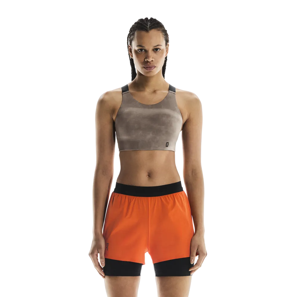 Comfortable Fabric Embroidered On Women's Performance Bra AOP Cinder / Black