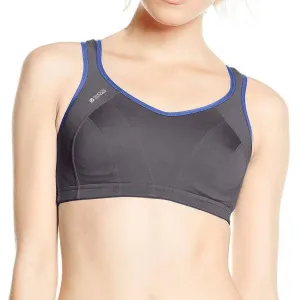 Comfortable Coverage Topstitching seams Shock Absorber Active Support Womens Sports Bra - Grey