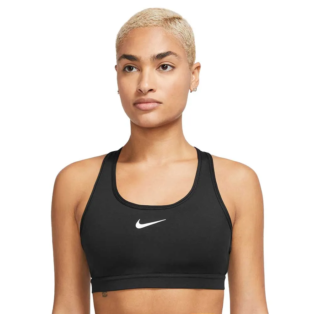 Women's Nike Swoosh Medium Support Bra - Black Seamless Shape