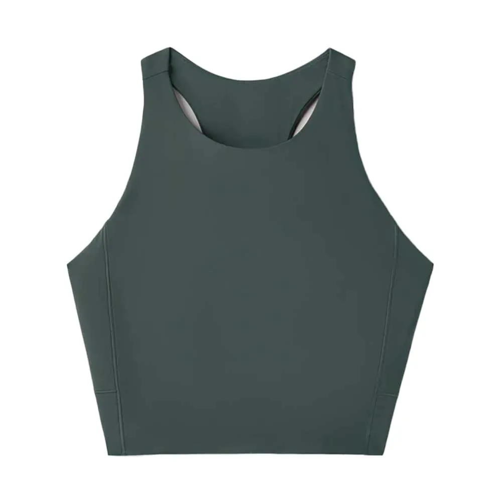 Women's Revive Longline Bra - Green Smoke Personalized seams Reinforced stitching seams