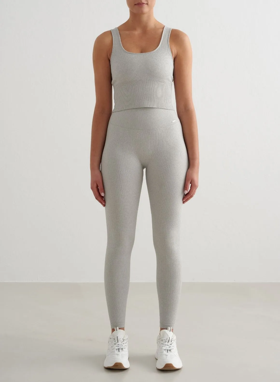 dry environment Grey Melange Ribbed Seamless Shaping Bralette