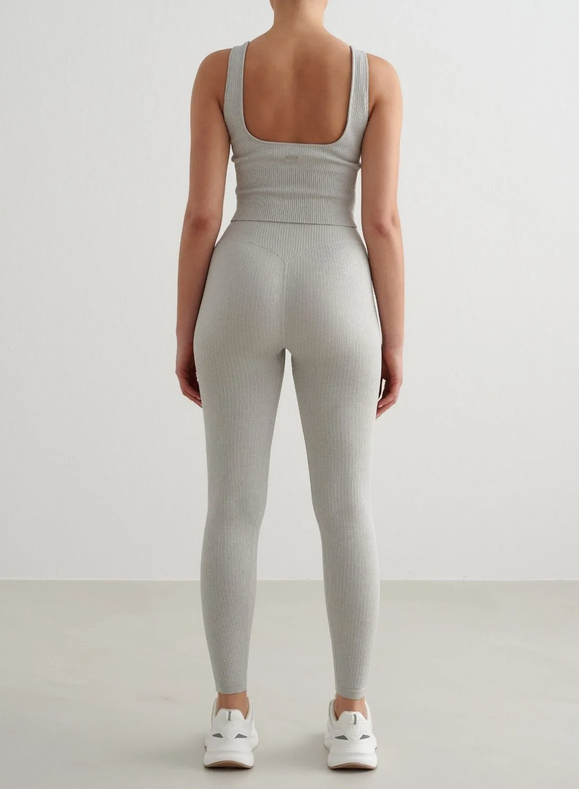 Grey Melange Ribbed Seamless Shaping Bralette coastal region Compact Travel Friendly Fold