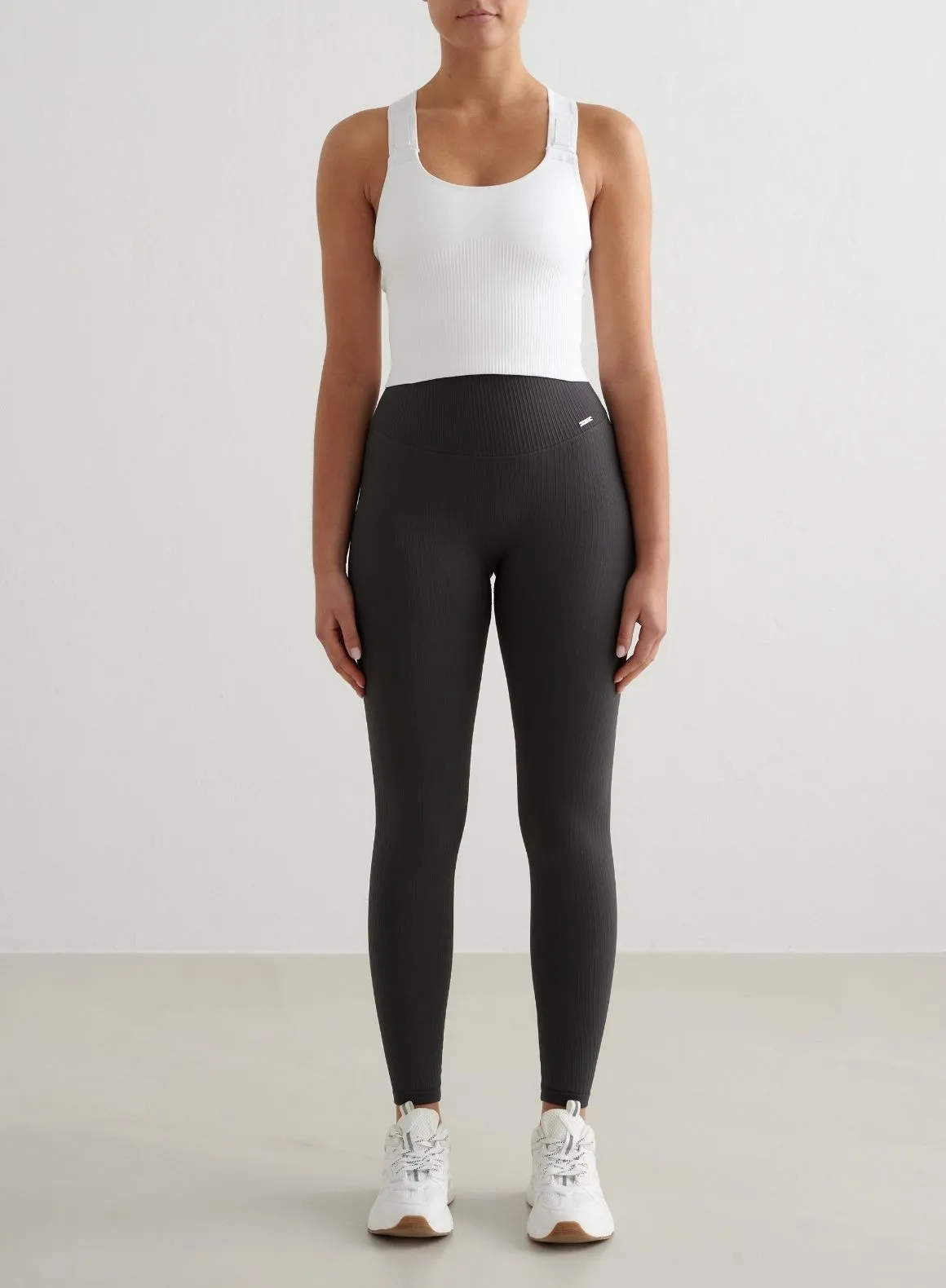 White Ribbed Seamless High Support Bralette Abrasion Resistant Edges suitable for industrial workers