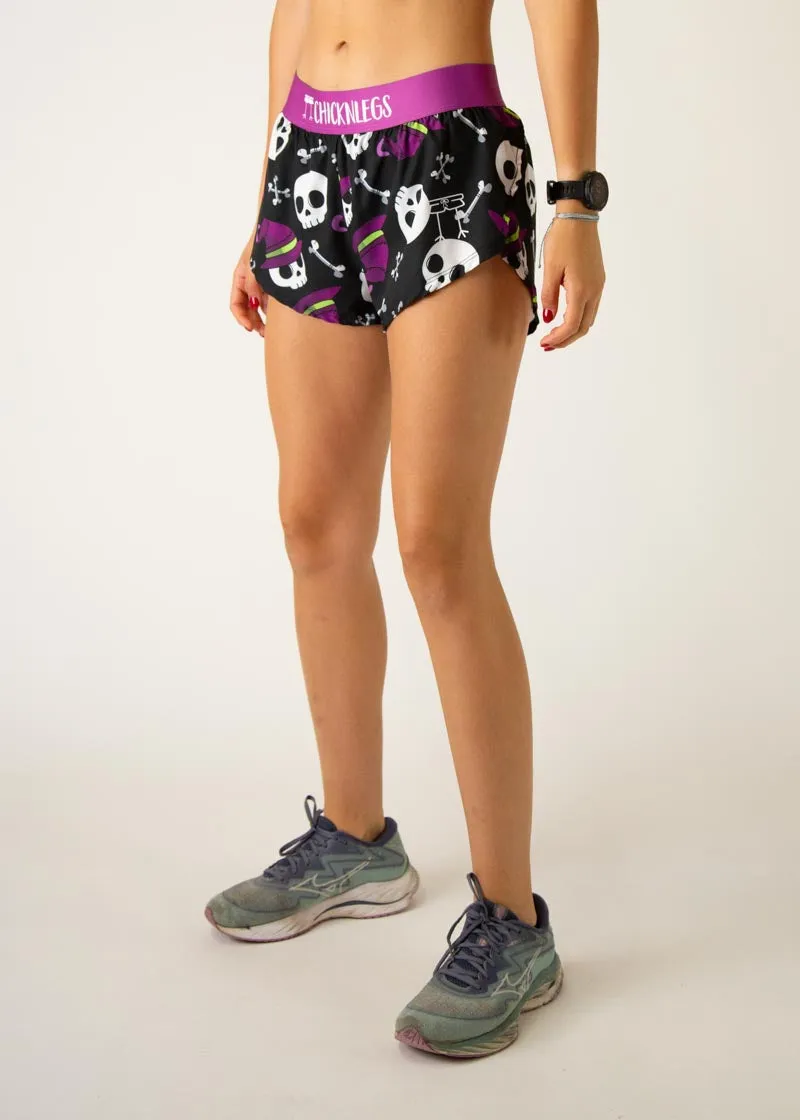 Women's Skulls 1.5" Split Shorts DurableStitching Anti Odor Treatment