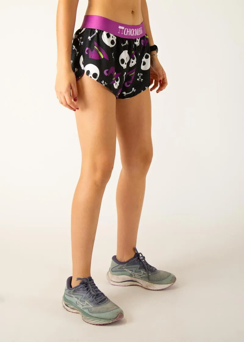 Women's Skulls 1.5" Split Shorts Sports Comfort Sporty Vibe Wear