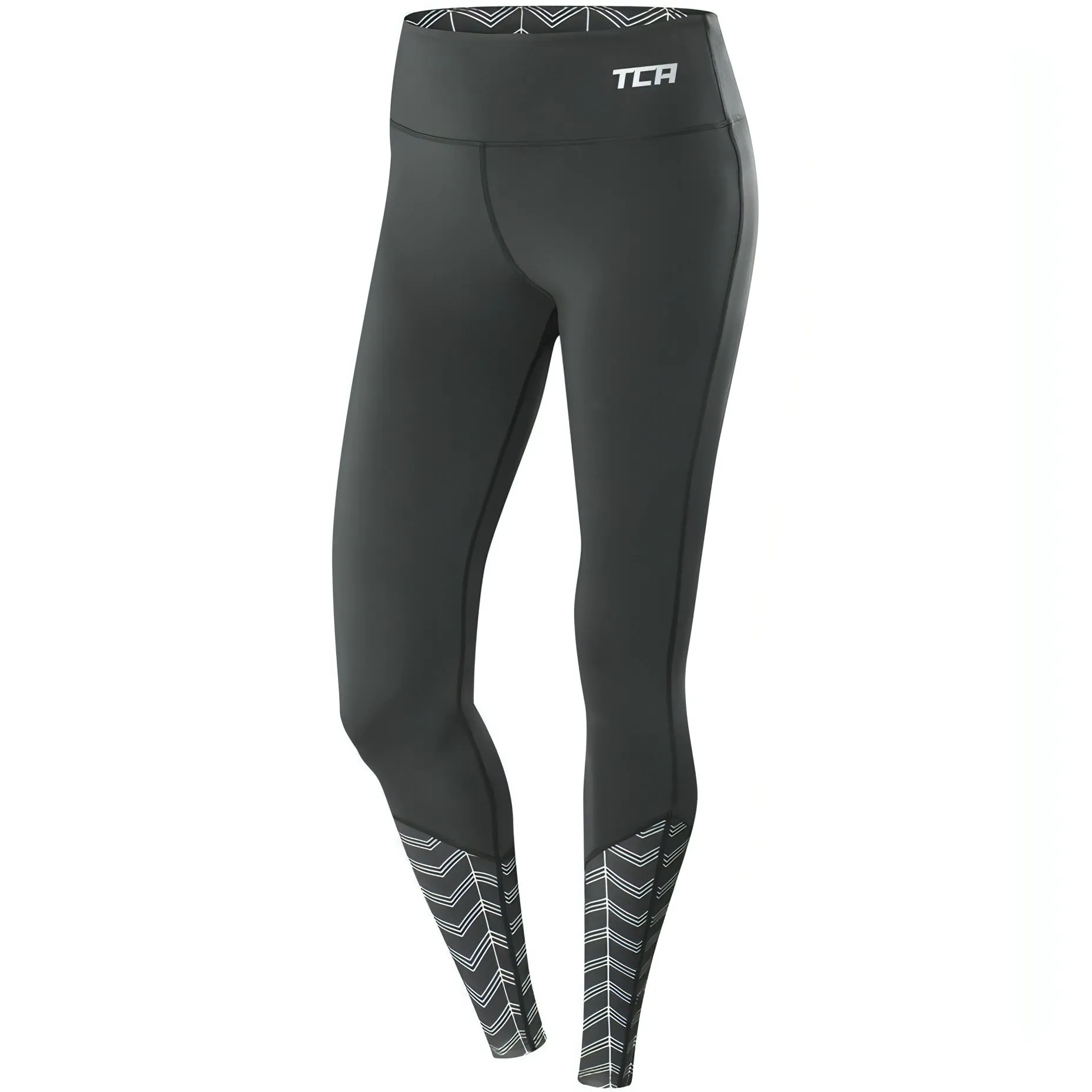 Shape Control TCA Impulse Printed Womens Long Running Tights - Grey