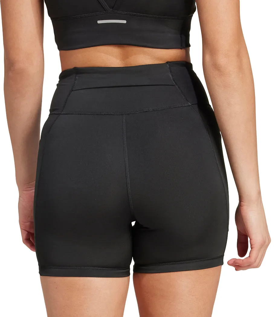 All Ages Stretch Fit Ultra Light Casual Day adidas Own The Run 5 Inch Womens Short Running Tights - Black
