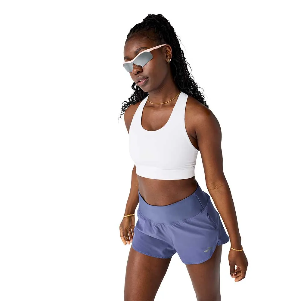 Women's Luxe Pocket Sports Bra - White Smooth Edges