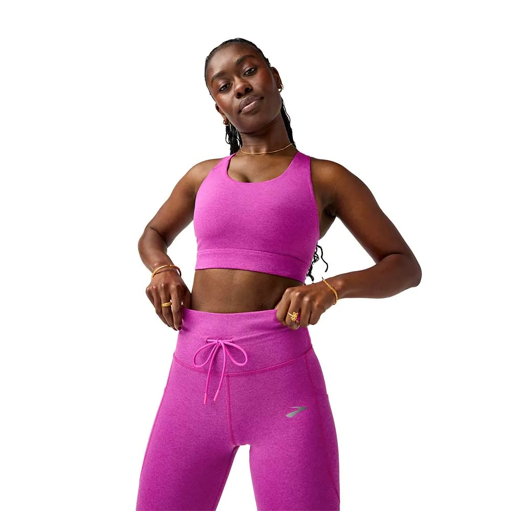 Comfort Fit Wide Band W Luxe Pocket Bra - Heather Magenta