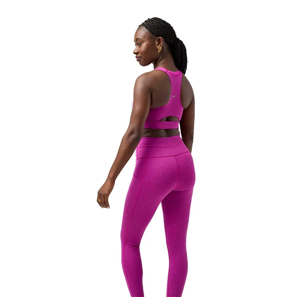 Compression seams Small seams W Luxe Pocket Bra - Heather Magenta