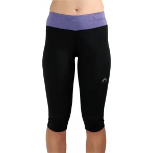 City Walk Minimalist Style More Mile Marl Womens 3/4 Capri Running Tights - Black
