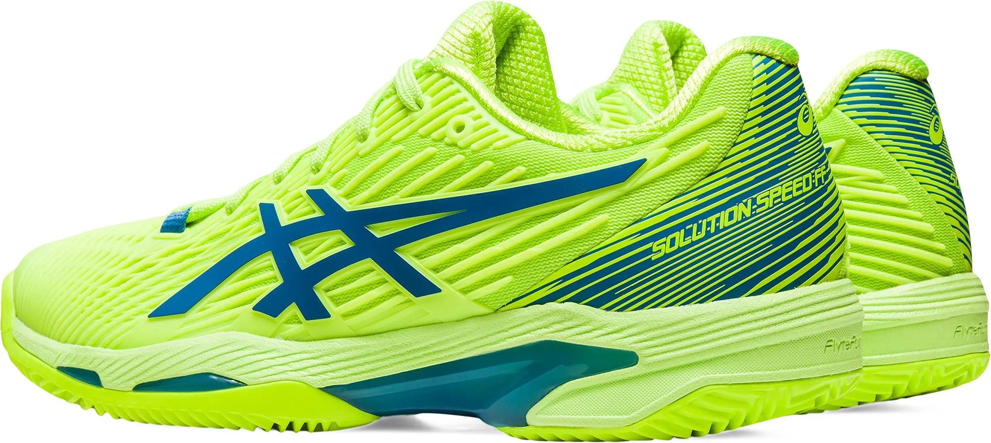 running for a way to stay focused Thermoplastic Webbing Asics Solution Speed FF 2 Clay Womens Tennis Shoes - Green