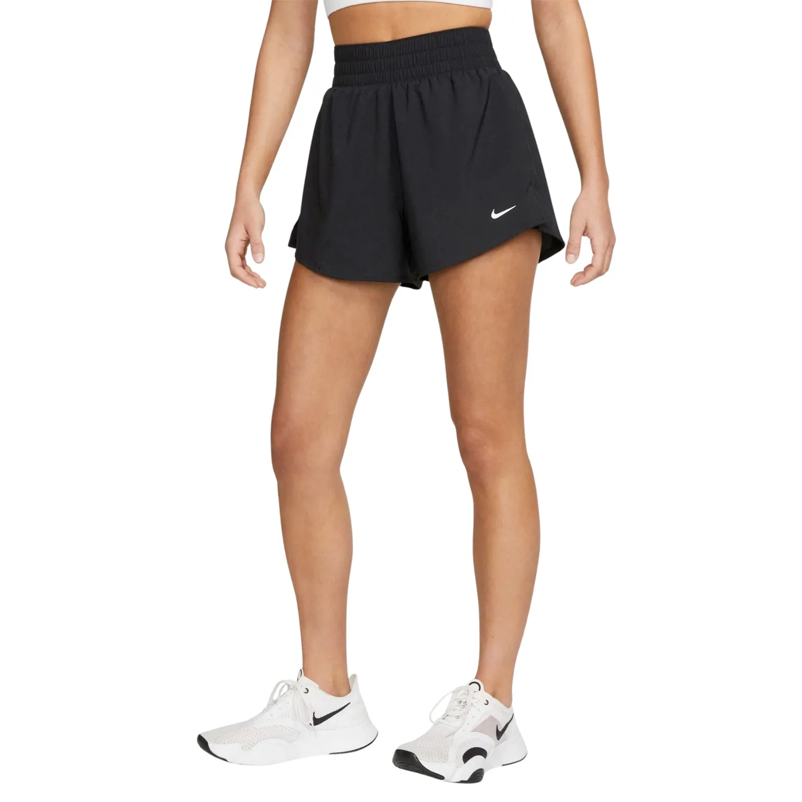 Nike Women's One Dri-FIT High Waisted 3 Inch 2 In 1 Shorts Black TaglessDesign