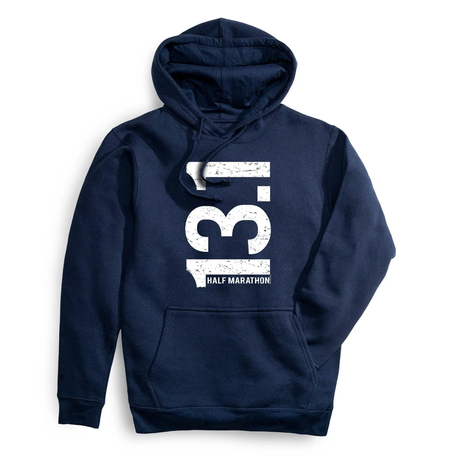 NonChafe ZeroWaste Production Statement Fleece Hoodie -  13.1 Half Marathon Vertical