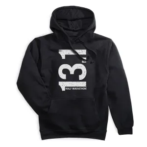 Glam Night FormFitting Cut Statement Fleece Hoodie -  13.1 Half Marathon Vertical