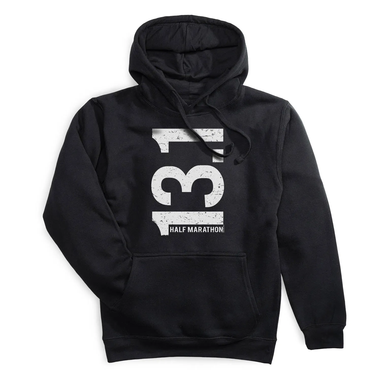 Antibacterial Treatment Strong Soul Statement Fleece Hoodie -  13.1 Half Marathon Vertical
