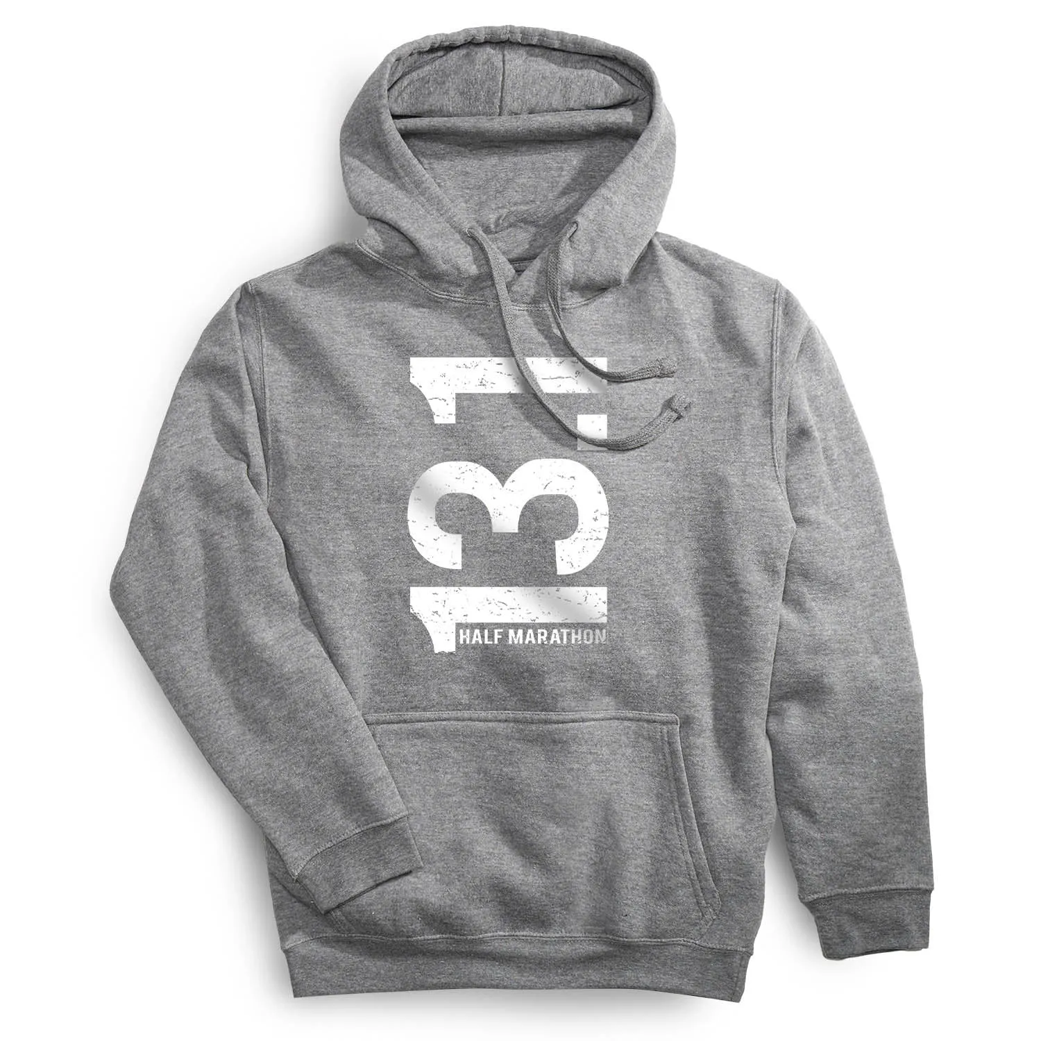 EcoCertifiedTextile Soft Joggers Statement Fleece Hoodie -  13.1 Half Marathon Vertical
