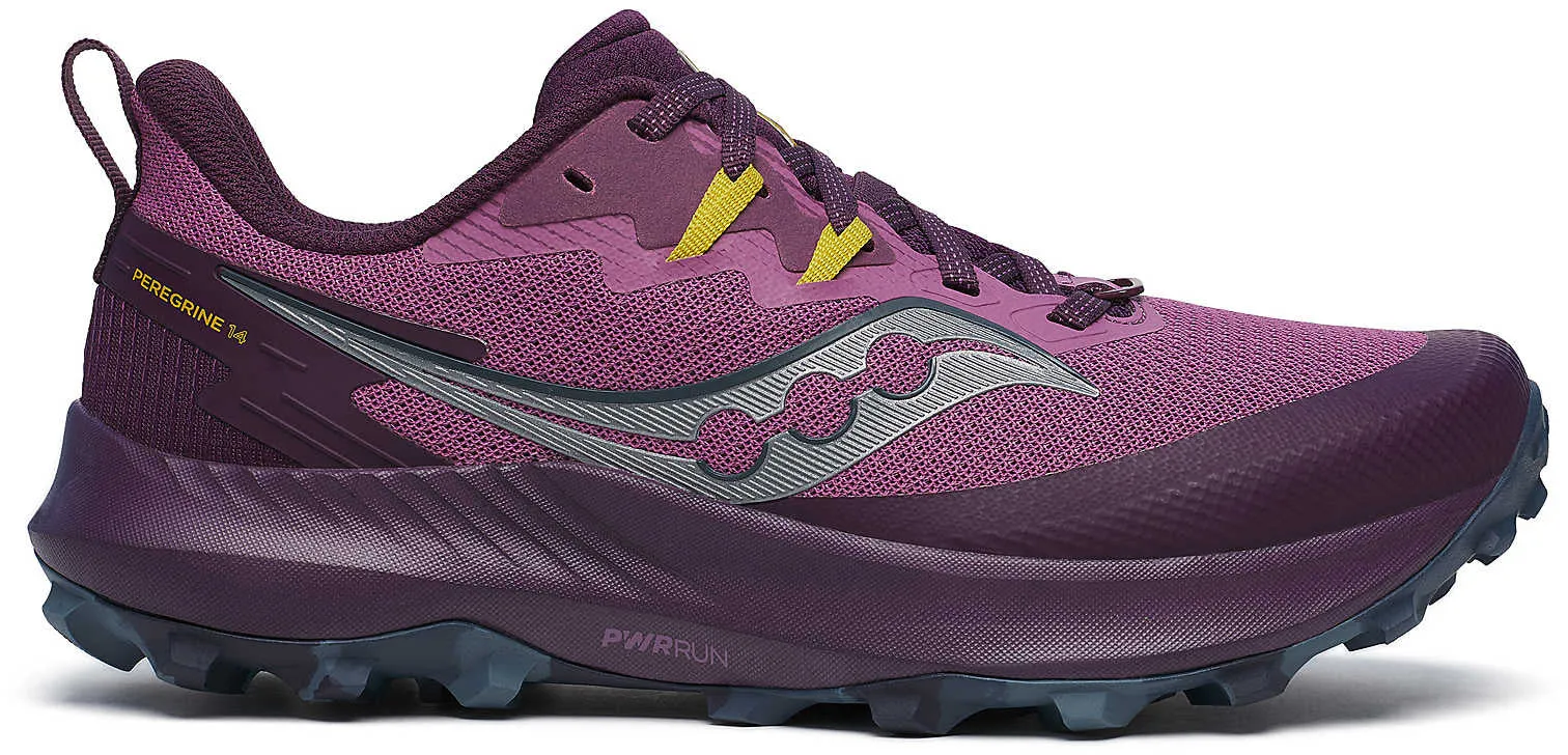 running gait analysis Saucony Peregrine 14 Womens Trail Running Shoes - Purple