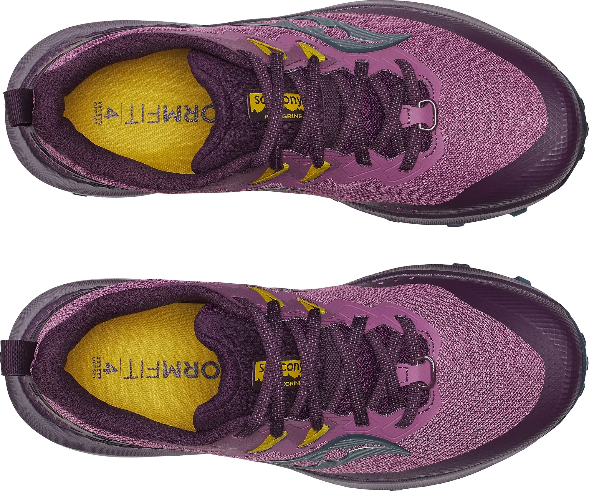 Saucony Peregrine 14 Womens Trail Running Shoes - Purple stable platform shoes running gait analysis