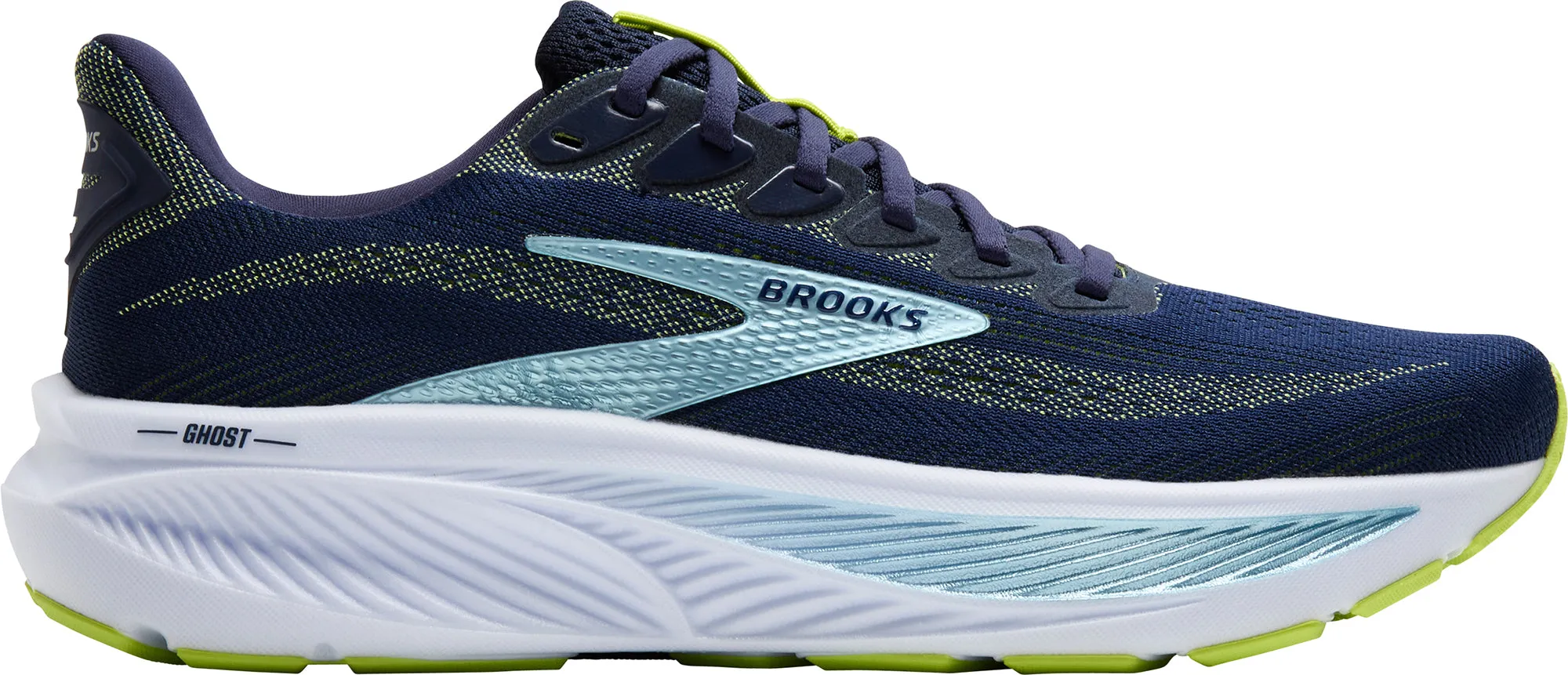 Brooks Ghost 17 WIDE FIT (2E) Mens Running Shoes - Blue anti - static Tongue Anchor System