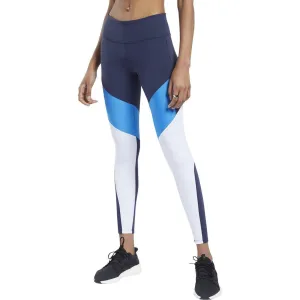 Sleek and Stretchy Thermal regulation Reebok Lux 2.0 Mid Rise Womens Long Training Tights - Blue